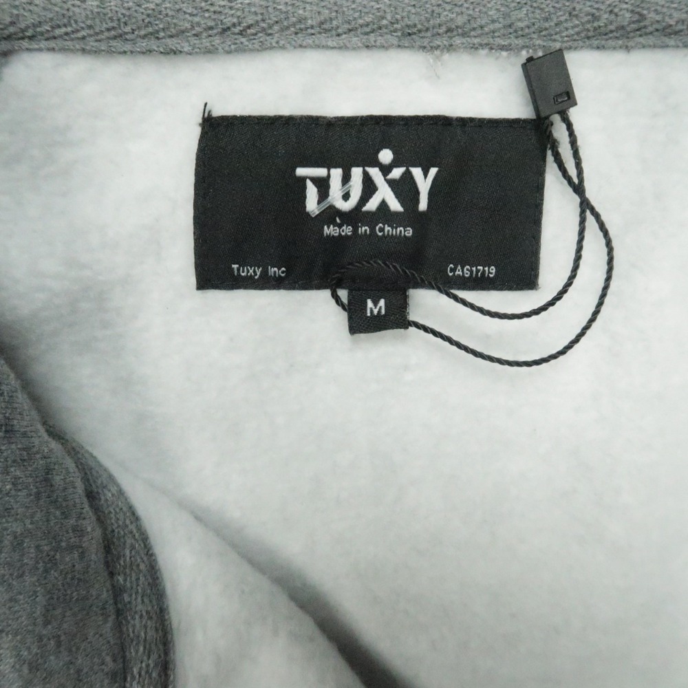 Tuxy Suit Mens Medium Gray One Piece‎ Zip Up Hoodie Sweat Jumpsuit - Picture 4 of 11